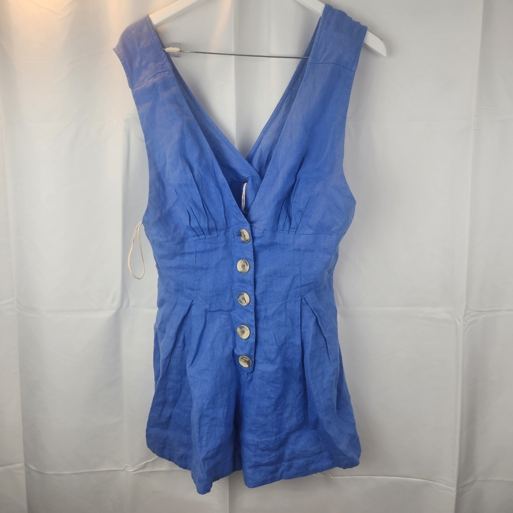 Free People Linen romper size M in EUC - Picture 2 of 7